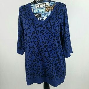 Torrid leopard print 3/4 sleeve womens shirt Size1